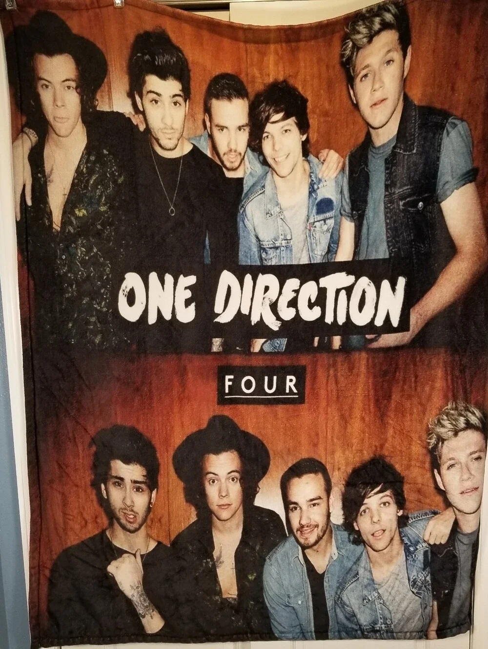 Harry Styles One Direction Four (2014) Rare Fleece Throw Blanket 45x58